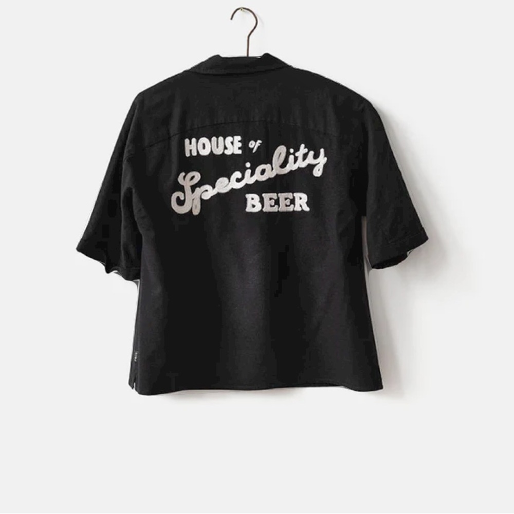 P & Co House Of Specialty Beer Bowling Shirt Chain Stitched Cropped